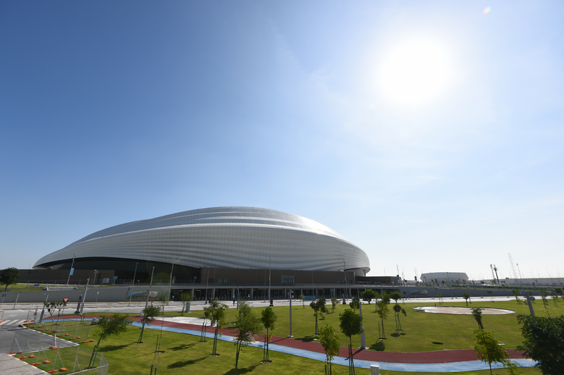 DOHA, QATAR - DECEMBER 12: A general view of the Al Janoub Stadium on December 12, 2019 in Doha, Qatar. (Photo by Tom Dulat - FIFA/FIFA via Getty Images)