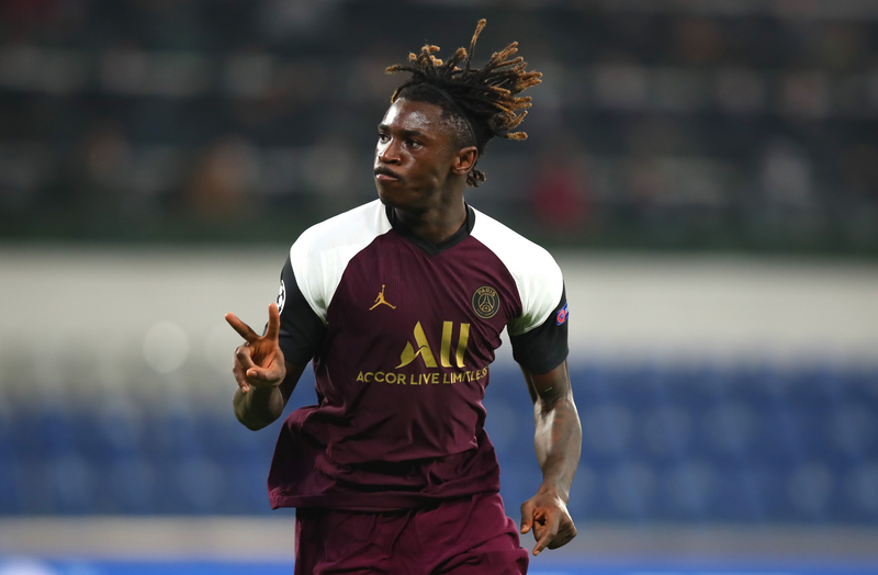 Moise Kean of Paris Saint-Germain celebrates