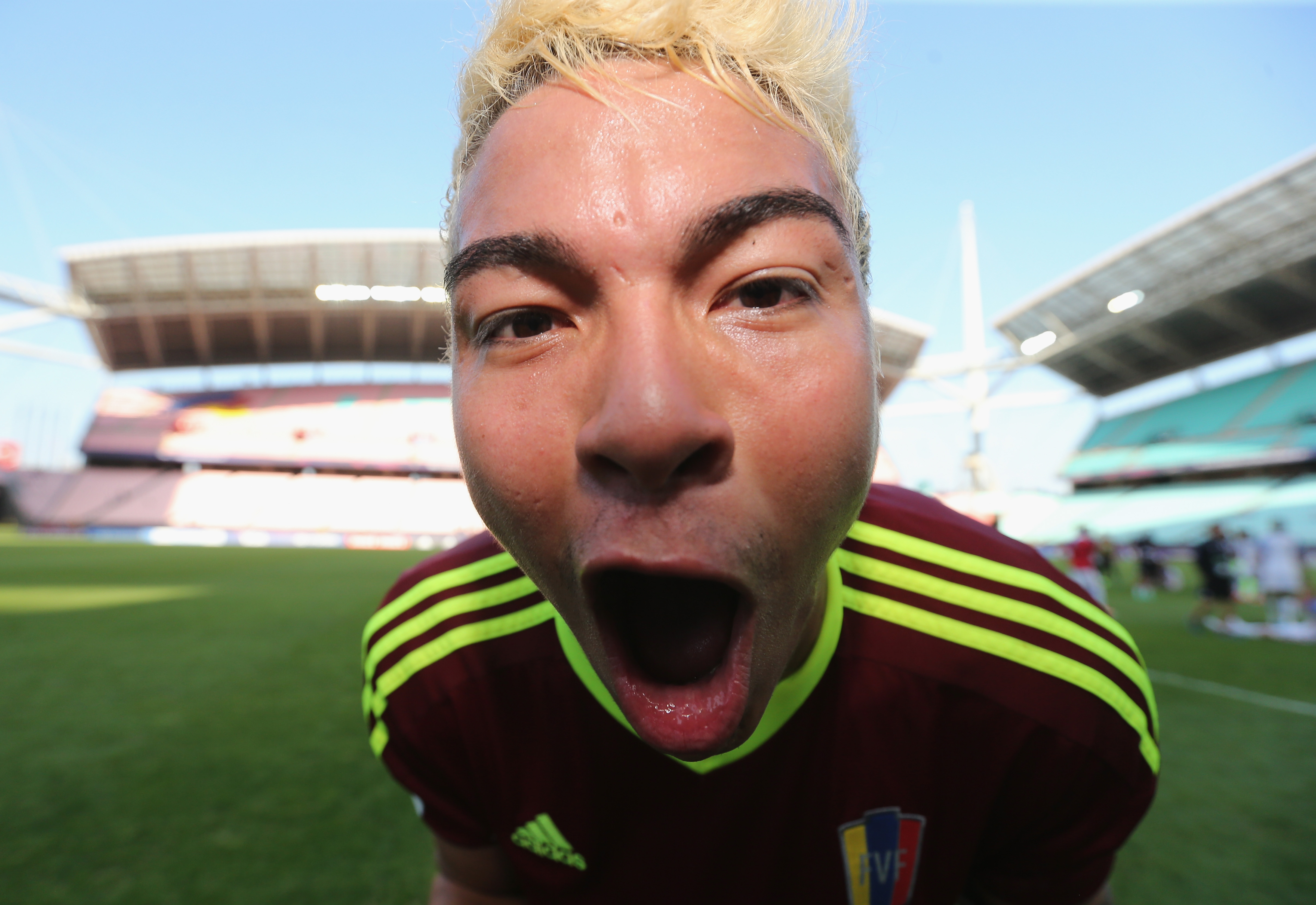 JEONJU, SOUTH KOREA - JUNE 04:  Adalberto Penaranda of Venezuela celebrates at the final whistle during the FIFA U-20 World Cup Korea Republic 2017 Quarter Final match between Winner Venezuela and USA at Jeonju World Cup Stadium on June 4, 2017 in Jeonju, South Korea.  (Photo by Alex Morton - FIFA/FIFA via Getty Images)