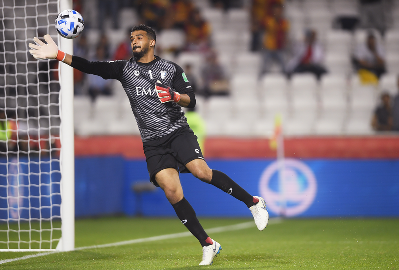 Abdullah Almuaiouf of Al Hilal SFC makes a save