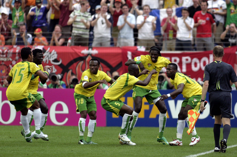 Goal celebration Togo with joyful dance