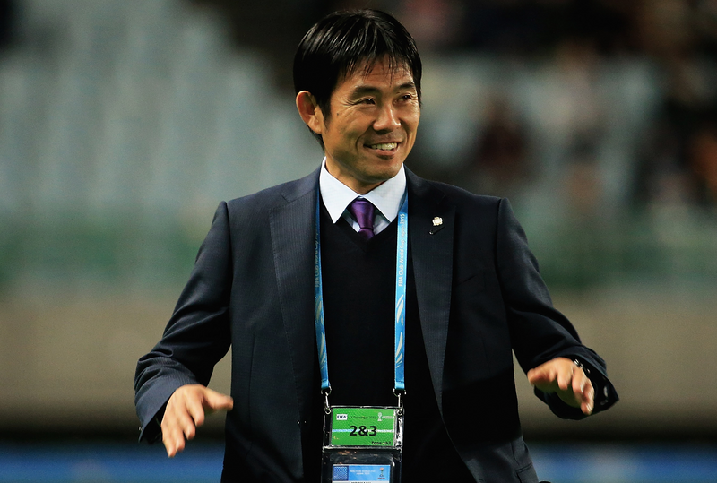 Hajime Moriyasu, manager of Sanfrecce Hiroshima looks on 