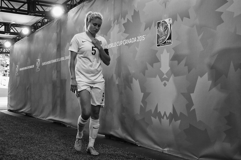 Steph Houghton of England walks down the tunnel, after her team lost to Japan