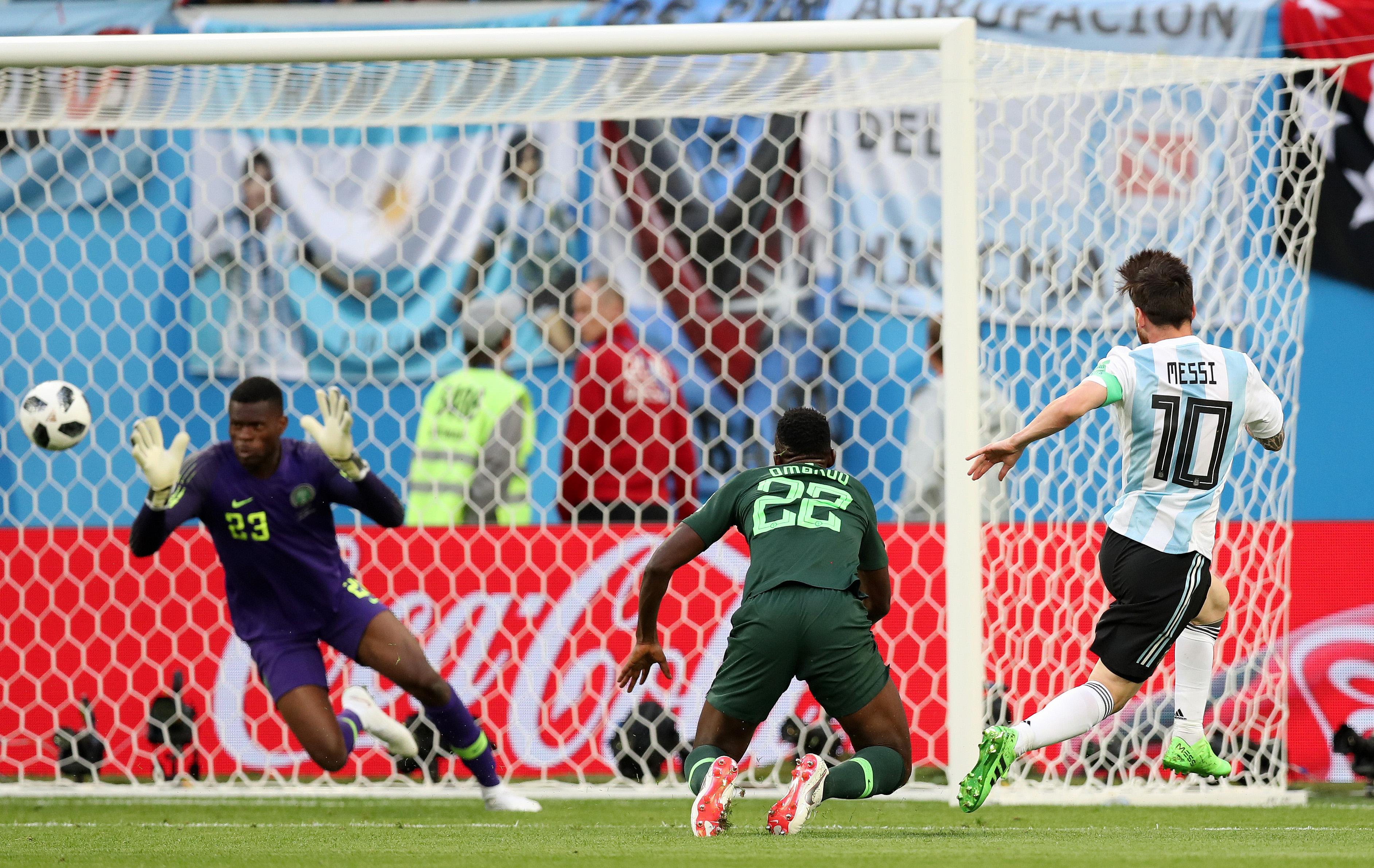 Lionel Messi of Argentina national team during the 2018 FIFA World Cup  Russia group D match between Nigeria and Argentina on June 26, 2018 at  Saint Petersburg Stadium in Saint Petersburg, Russia. (