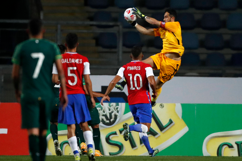 Chile s goalkeeper Brayan Cortes is pictured during the friendly match against Bolivia