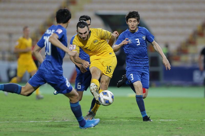 Australia s Nicholas D Agostino C scores a goal during the AFC U-23 Championship Thailand 2020 Third place match between Australia 1-0 Uzbekistan at Rajamangala Stadium in Bangkok, Thailand, January 25, 2020. Noxthirdxpartyxsales 121030135