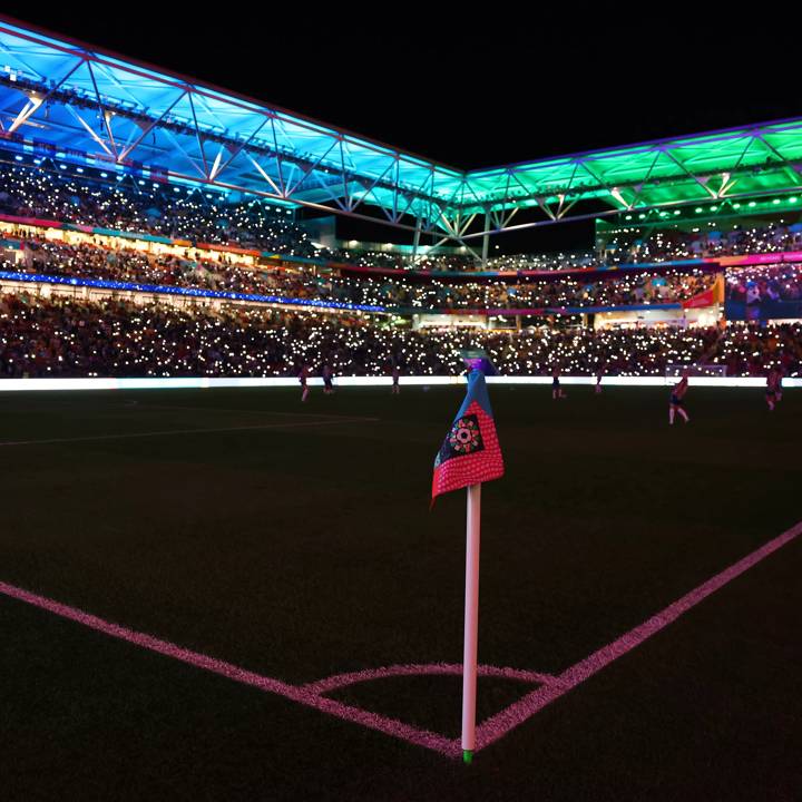 BRISBANE, AUSTRALIA - JULY 22: A general view at the half time during the FIFA Women's World Cup Australia & New Zealand 2023 Group D match between England and Haiti at Brisbane Stadium on July 22, 2023 in Brisbane / Meaanjin, Australia. (Photo by Chris Hyde - FIFA/FIFA via Getty Images)