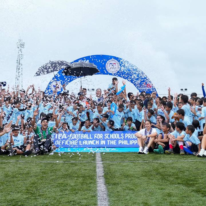 MANILA, PHILIPPINES - NOVEMBER 24: FIFA Football 4 Schools on November 24, 2023 in Manila, Philippines. (Photo by Romualdo Chua)