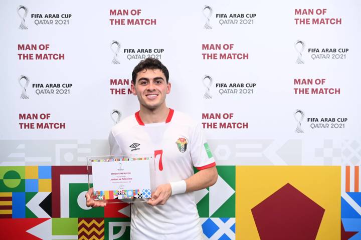 Mohammad Abu Zraiq of Jordan is awarded Man of the Match