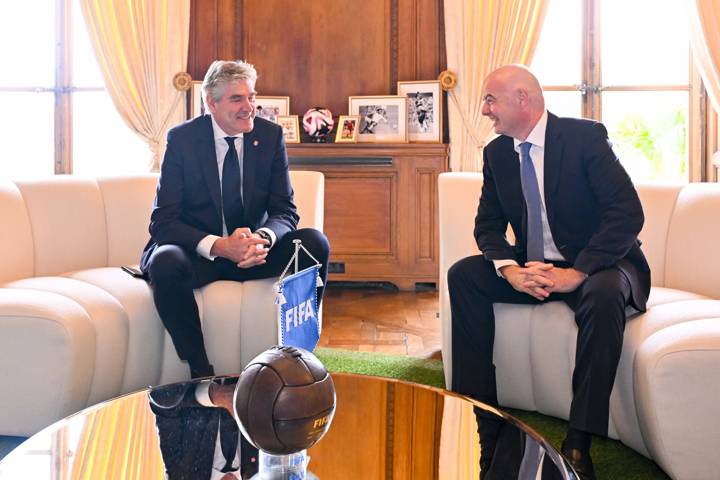 FIFA President Gianni Infantino meets with Royal Netherlands Football Association (KNVB) President Frank Paauw