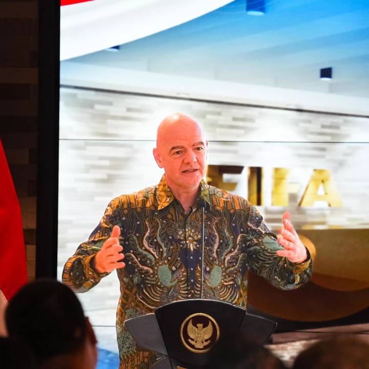 JAKARTA, INDONESIA - NOVEMBER 10: FIFA President Gianni Infantino during a visit to the opening of the FIFA Office on November 10, 2023 in Jakarta, Indonesia. (Photo courtesy of PSSI)