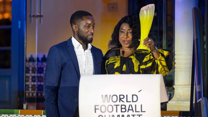 SEVILLE, SPAIN - SEPTEMBER 20: FIFA Secretary General Fatma Samoura receives a Lifetime Achievement Award at the World Football Summit Europe 2023 award ceremony at Villa Luisa on September 20, 2023 in Seville, Spain. (Photo by Niccolo Guasti - FIFA/FIFA via Getty Images)