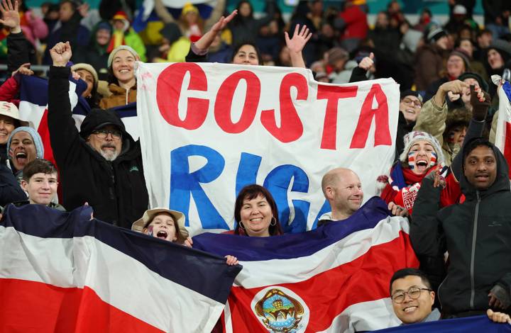 Costa Rica fans show their support during the FIFA Women's World Cup Australia & New Zealand 2023