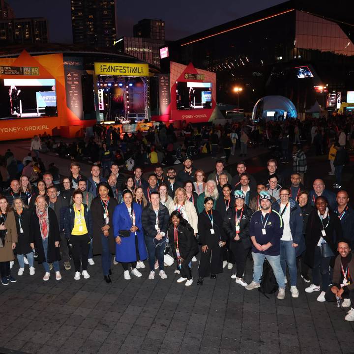 SYDNEY, AUSTRALIA - AUGUST 08: Observers Programme: Site Tour at FIFA Fan Festival on August 08, 2023 in Sydney/Gadigal, Australia. (Photo by Mark Metcalfe - FIFA/FIFA via Getty Images)