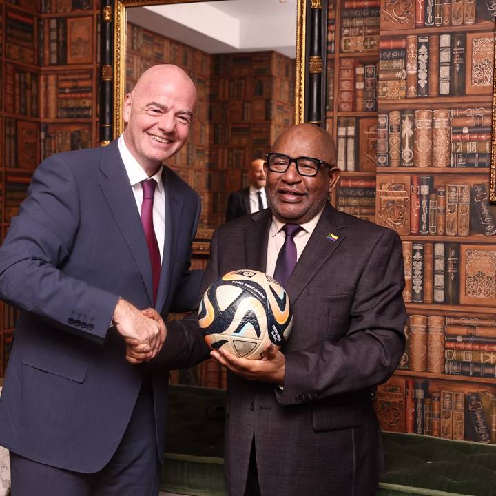 NEW YORK, NEW YORK - SEPTEMBER 20: FIFA President Gianni Infantino meets with President of Comoros Azali Assoumani in New York, United States of America on September 20, 2023.