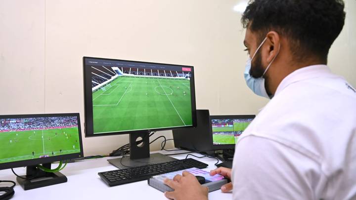 AL KHOR, QATAR - DECEMBER 06: Football Technology & Innovation at the FIFA Arab Cup Qatar 2021 Group A match between Qatar and Iraq at Al Bayt Stadium on December 06, 2021 in Al Khor, Qatar. (Photo by Harold Cunningham/FIFA)