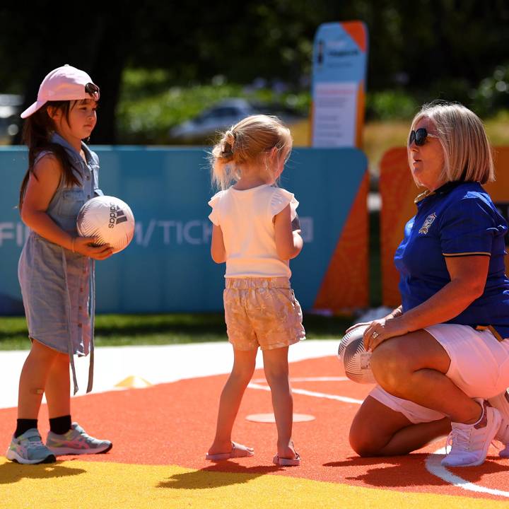 HAMILTON, NEW ZEALAND - FEBRUARY 18: Ex Waikato / New Zealand Football Players during the 2023 FIFA Women's World Cup Unity Pitch marketing activation at the Hamilton Lake Domain on February 18, 2023 in Hamilton, New Zealand. (Photo by Joe Allison - FIFA/FIFA via Getty Images)