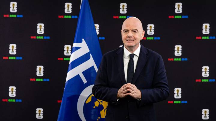 MIAMI, FLORIDA - JUNE 19: Gianni Infantino, FIFA President, records a piece to camera for the Asian FIFA World Cup 26 Qualifying draw on June 19, 2024 in Miami, Florida. (Photo by Eva Marie Uzcategui - FIFA/FIFA via Getty Images)