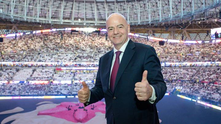 LUSAIL CITY, QATAR - JANUARY 12: FIFA President Gianni Infantino during the AFC Asian Cup Group A match between Qatar and Lebanon at Lusail Stadium on January 12, 2024 in Lusail City, Qatar. (Photo by Serhat Akin/FIFA)
