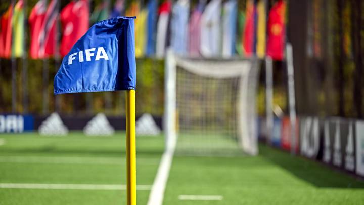 ZURICH, SWITZERLAND - APRIL 25: A view of a FIFA corner flag during the FTC Women's Football Filming at HoF, Home of FIFA on April 25, 2023 in Zurich, Switzerland. (Photo by Harold Cunningham/FIFA)