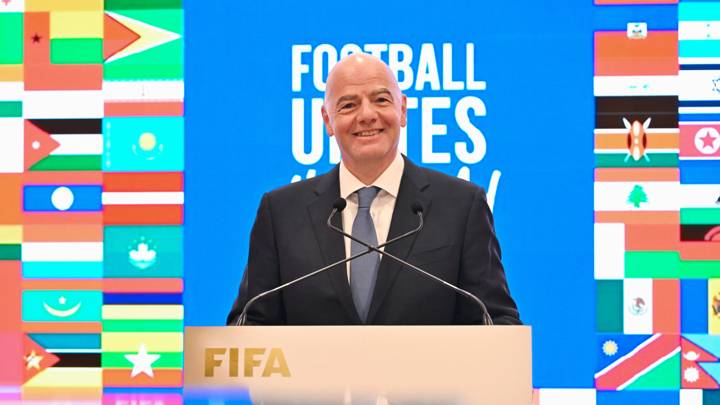 PARIS, FRANCE - JULY 22: FIFA President Gianni Infantino speaks during the Celebratory Lunch on the sidelines of the Olympic Games Paris 2024 at FIFA Paris offices on July 22, 2024 in Paris, France. (Photo by Harold Cunningham/FIFA)