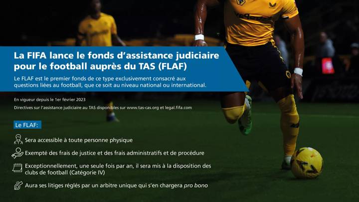 CAS Football Legal Aid Fund launched and funded by FIFA (French)