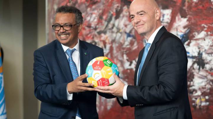 WHO Director-General Dr Tedros Adhanom and FIFA President Gianni Infantino.