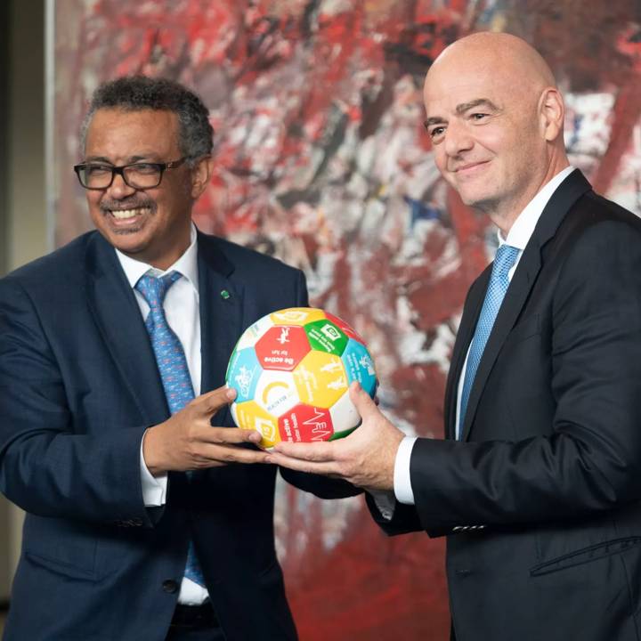 WHO Director-General Dr Tedros Adhanom and FIFA President Gianni Infantino.