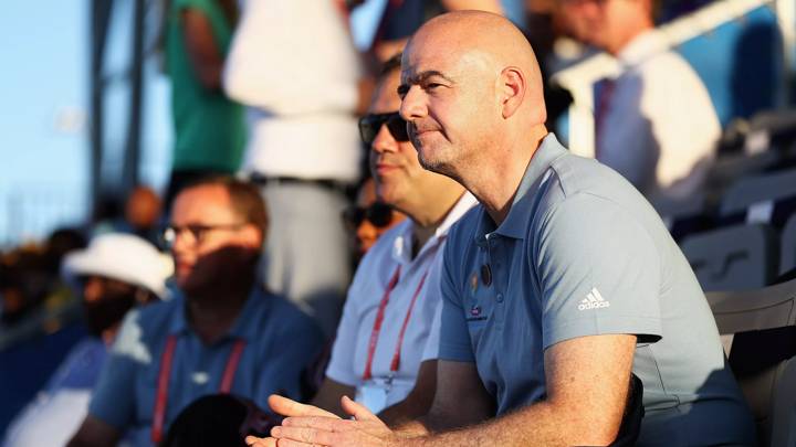 NASSAU, BAHAMAS - 27 APRIL: FIFA President Gianni Infantino at Beach Soccer World Cup in Nassau in Bahamas on April 27th 2017.