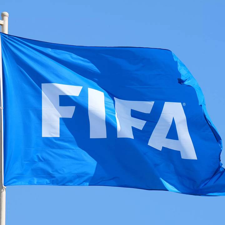 ABU DHABI, UNITED ARAB EMIRATES - FEBRUARY 09: The flag of FIFA is seen prior to the FIFA Club World Cup UAE 2021 5th Place Match match between CF Monterrey and Al Jazira at Al Nahyan Stadium on February 09, 2022 in Abu Dhabi, United Arab Emirates. (Photo by Angel Martinez - FIFA/FIFA via Getty Images)