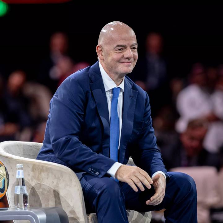 RIYADH, SAUDI ARABIA - OCTOBER 24: FIFA President Gianni Infantino during the FII The New Compass Conference on October 24, 2023 in Riyadh, Saudi Arabia. (Photo Courtesy of FII The New Compass Conference)