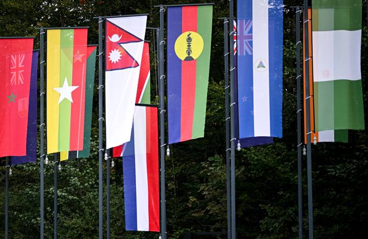 Netherlands flag at half-mast at the Home of FIFA