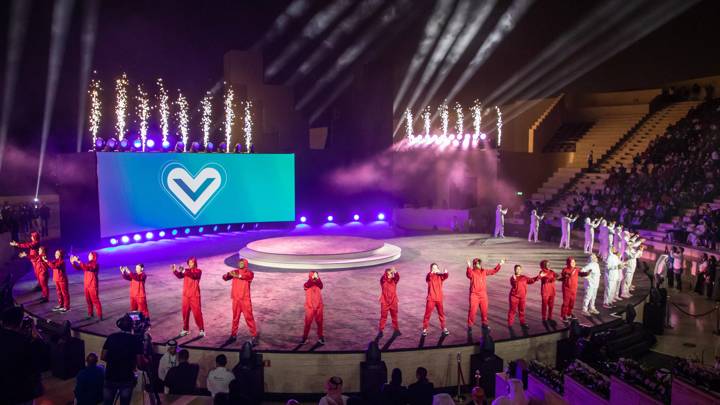 DOHA, QATAR - MARCH 21: A general view during the FIFA World Cup Qatar 2022™ Volunteer Programme Launch at Katara Amphitheatre on March 21, 2022 in Doha, Qatar. (Photo by SC/FIFA)