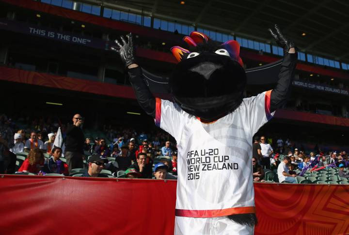 WoolIam the official FIFA U-20 World Cup mascot entertains the crowd prior to the FIFA U-20 World Cup Group A match between New Zealand and Ukraine