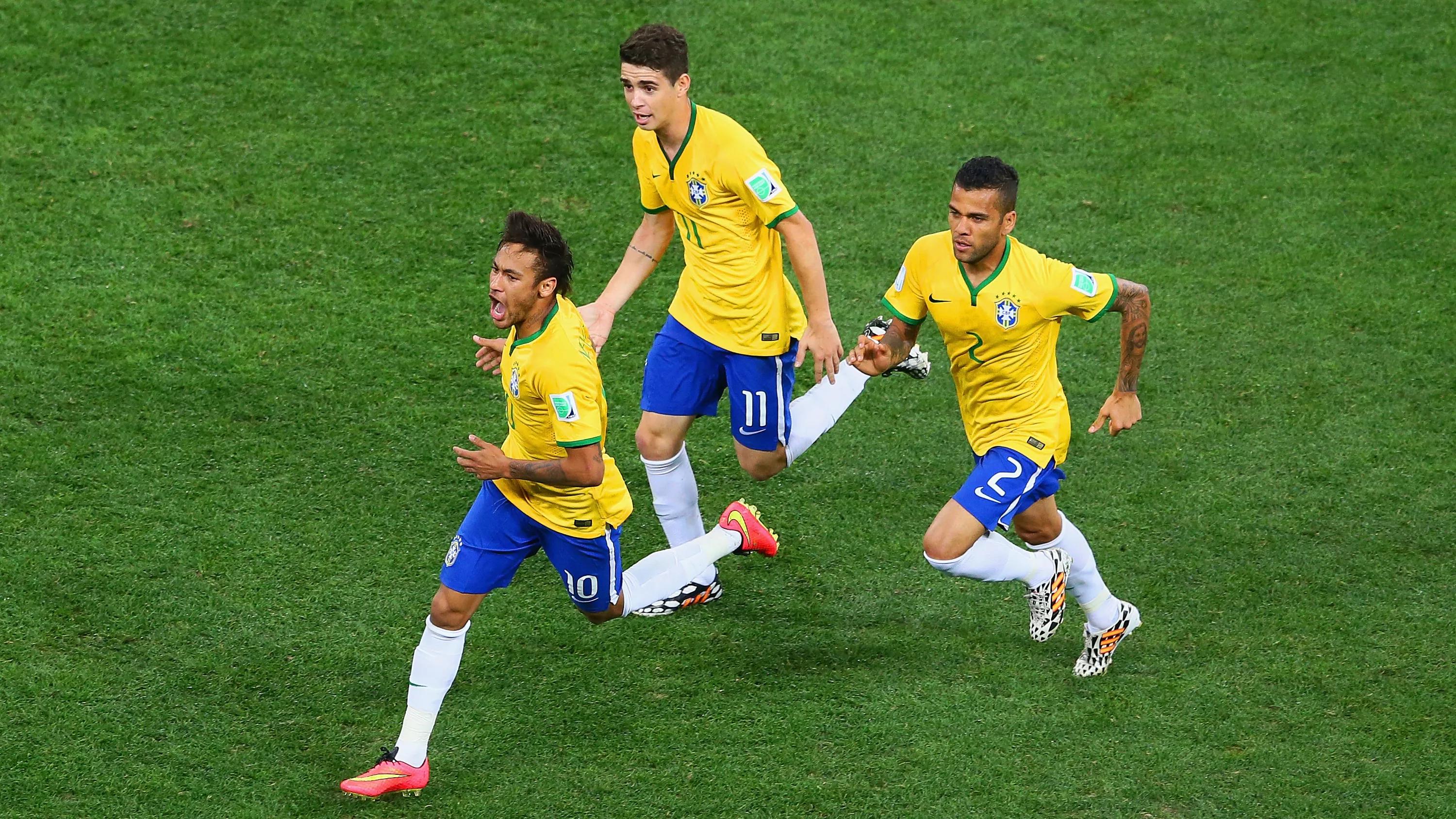 Neymar in Brazil's jersey, in the FIFA World Cup 2014