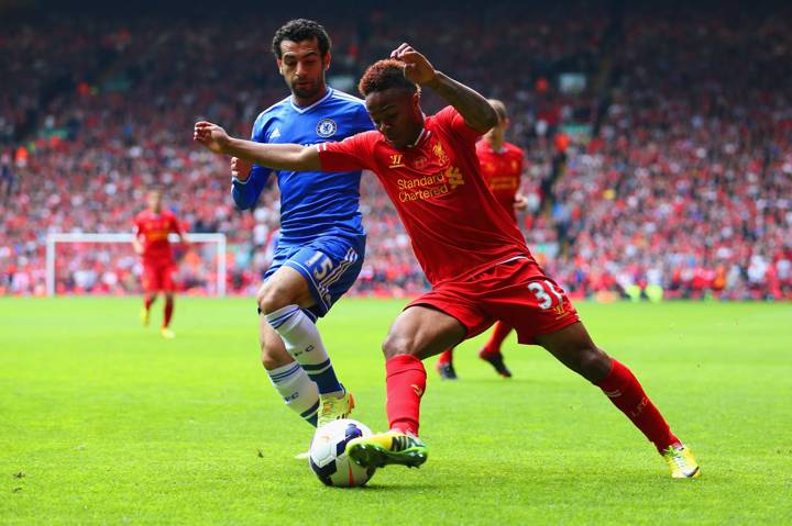 Chelsea’s Mo Salah and Liverpool’s Raheem Sterling in action in 2014