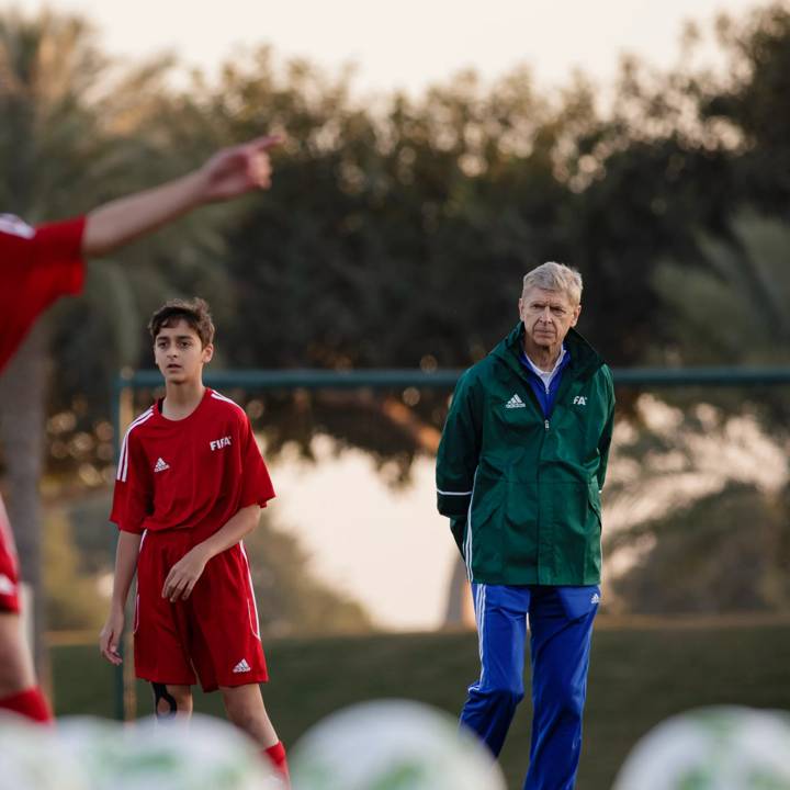 Arsene Wenger leading a FIFA Technical Development Workshop, on January 28, 2020 in Doha, Qatar.