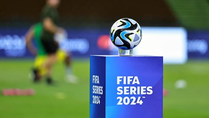 JEDDAH, SAUDI ARABIA - MARCH 21: The adidas matchball is seen on a plinth prior to the FIFA Series 2024 Saudi Arabia match between Cabo Verde and Guyana at Prince Abdullah Al Faisal Stadium on March 21, 2024 in Jeddah, Saudi Arabia. (Photo by Mohammed Almana - FIFA/FIFA via Getty Images)