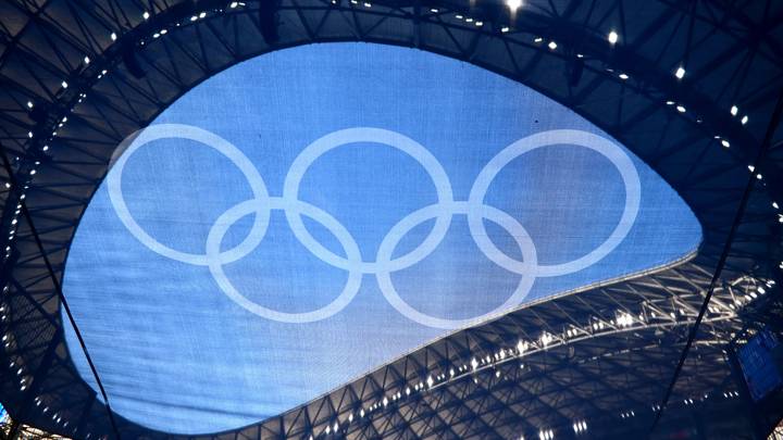 MARSEILLE, FRANCE - JULY 24: General view inside the stadium as the Olympic Rings can be seen prior to the Men's group A match between France and United States during the Olympic Games Paris 2024 at Stade de Marseille on July 24, 2024 in Marseille, France. (Photo by Harriet Lander - FIFA/FIFA via Getty Images)