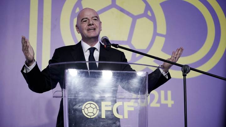 BOGOTA, COLOMBIA - SEPTEMBER 21: President of FIFA Gianni Infantino attends the 100 Years Of Colombian Football Association Celebration after the FIFA U-20 Women's World Cup Colombia 2024 Third Place match on September 21, 2024 in Bogota, Colombia. (Photo by Diego Cuevas - FIFA/FIFA via Getty Images)