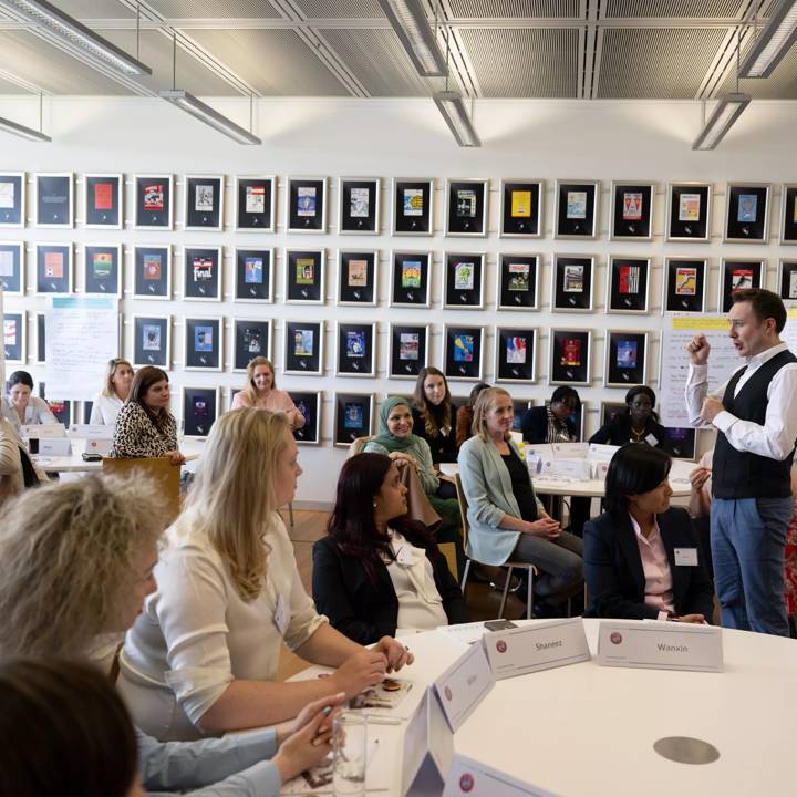 NYON, SWITZERLAND - MARCH 28: during the UEFA Women in Football Leadership Programme (WFLP) at the UEFA headquarters, The House of European Football, on March 28, 2022, in Nyon, Switzerland. (Photo by Kristian Skeie - UEFA/UEFA via Getty Images)