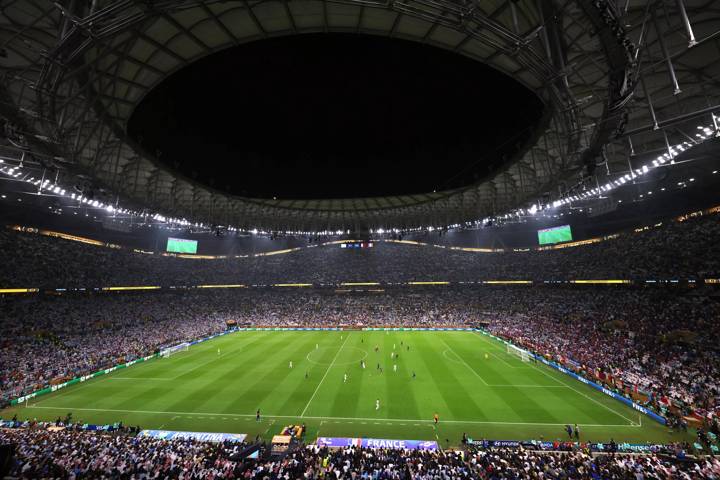 General view inside the stadium during the FIFA World Cup Qatar 2022 Final match between Argentina and France