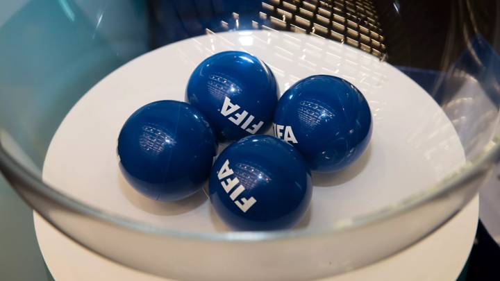 ZURICH, SWITZERLAND - MAY 30: A picture shows the pots with the balls during the Official Draw for the FIFA U-17 Women's World Cup on May 30, 2018 at the Home of FIFA in Zurich, Switzerland. (Photo by Robert Hradil - FIFA/FIFA via Getty Images)