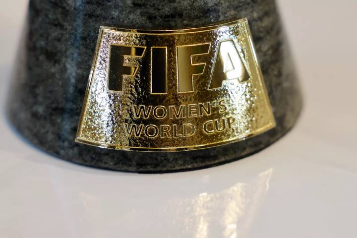 A detailed view of the FIFA Women's World Cup Trophy