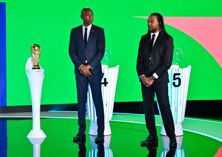 Draw Assistant Paulo Wanchope (L) and Draw Assistant Ricardo Gardner (R) during the Concacaf Qualifiers for FIFA World Cup 2026™ - Preliminary Draw at Home of FIFA