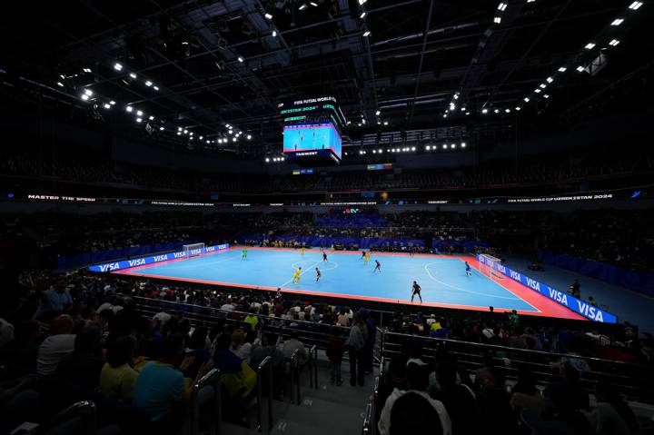 A general view of the action during the FIFA Futsal World Cup Uzbekistan 2024 Quarter-Final match between Ukraine and Venezuela 