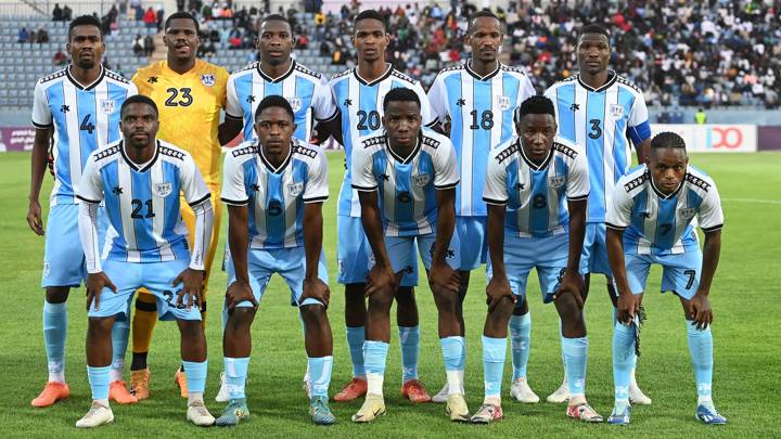 Botswana's players pose for a team photo during the 2025 CAF Africa Cup of Nations (CAN) group C football match between Botswana and Egypt at Francistown Stadium in Francistown on September 10, 2024. (Photo by Monirul Bhuiyan / AFP) (Photo by MONIRUL BHUIYAN/AFP via Getty Images)