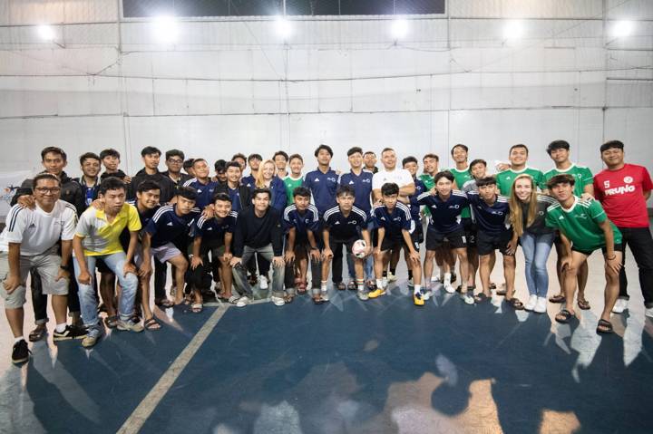 Group photo at exhibition Futsal Community event held by the FIFA Foundation in Indonesia