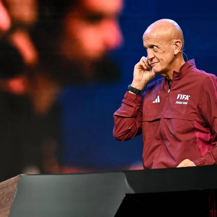 DOHA, QATAR - NOVEMBER 20: FIFA Referee Committee Chairman Pierluigi Collina on stage during FIFA Summit on November 20, 2022 in Doha, Qatar. (Photo by Harold Cunningham/FIFA)