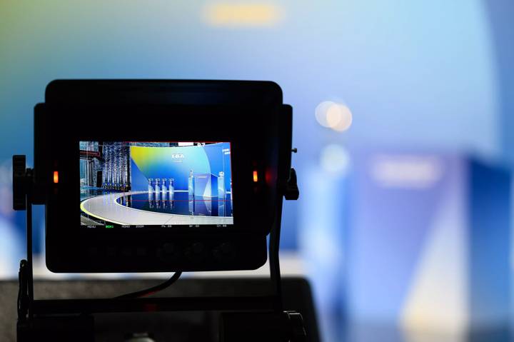 FIFA U-20 World Cup Argentina 2023™ Draw set, viewed through a TV camera